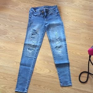 Medium Wash Aeo Super Stretch Skinny Jeans
